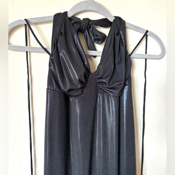 Zara Maxi Black Dress Backless Size M - Picture 6 of 9